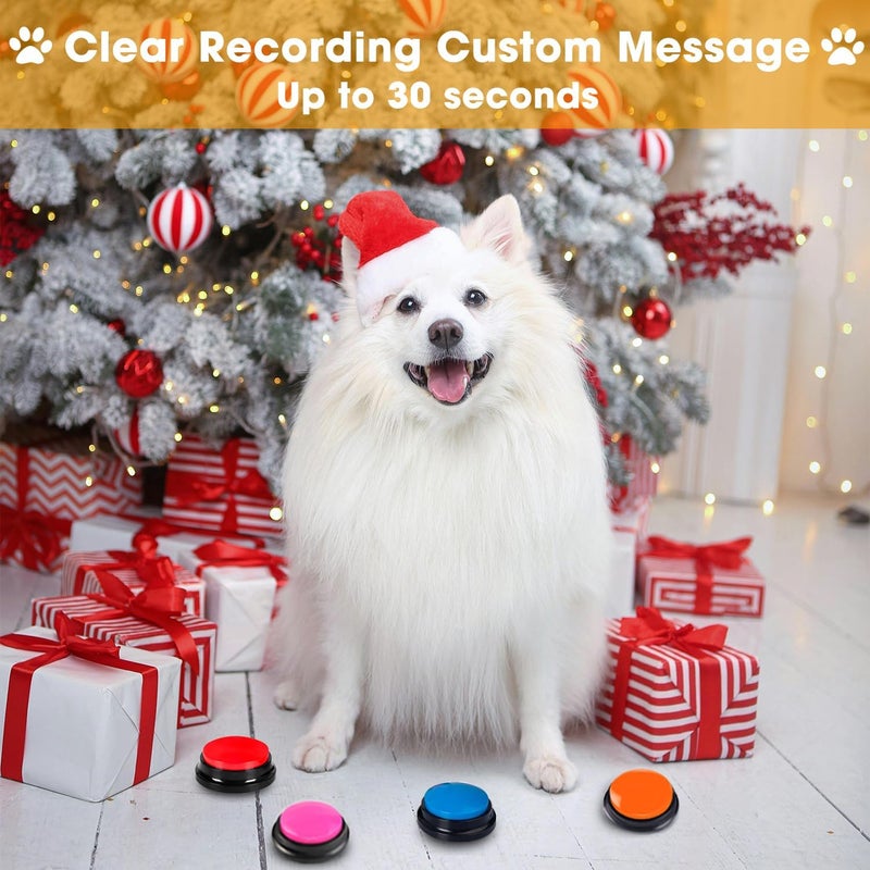 MOLIK Voice Recording Button 4 Color, Dog Buttons for Communication Pet Training Buzzer, 30 Second Record & Playback, for Family Game and Trivia Nights - Image 2